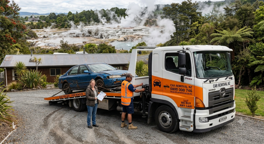 Car Removal NZ tow truck providing free scrap car removal and cash for cars in Rotorua