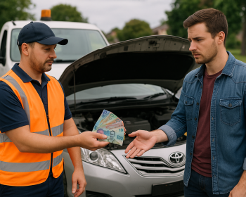Car Removal NZ representative confirming identity documentation for vehicle recycling compliance