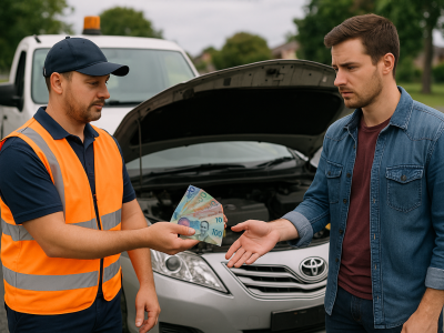 Car Removal NZ representative confirming identity documentation for vehicle recycling compliance